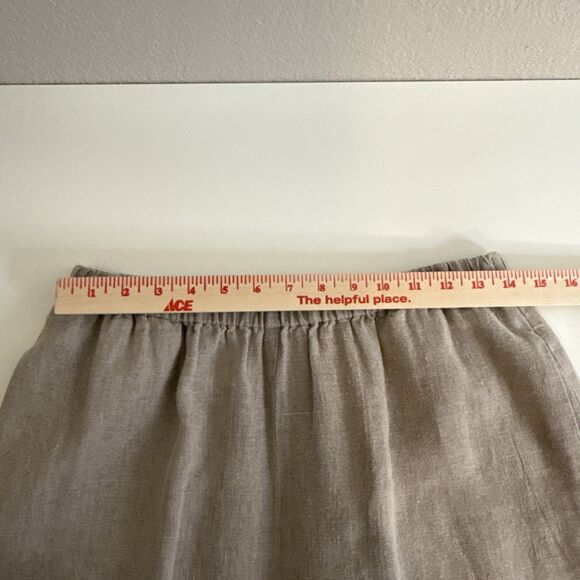 Flax Women’s 100% Linen Pull-On Pants Beige Size M Full Length Straight Leg - Picture 4 of 11